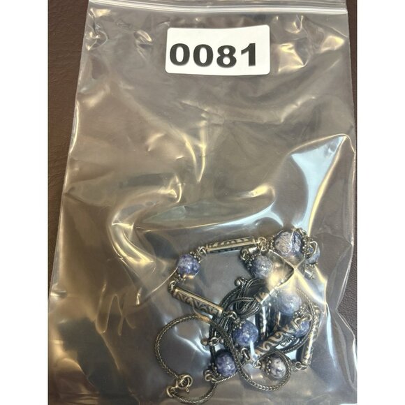 800 & 925 Silver Sodalite Prayer? Tassel Foxtail Chain Bali Beads Necklace 27” - Picture 12 of 12